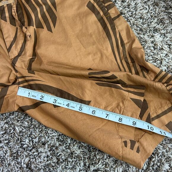 Closed Tie Waist Zip Up Neutral Tropical Abstract Printed Shorts Sz 26 - Picture 7 of 11